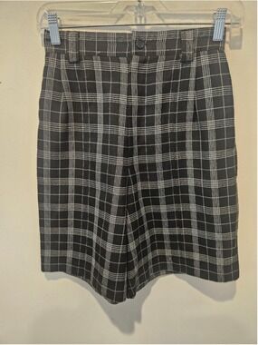 Women's Savion Vintage Plaid Shorts Size 4 Black and White